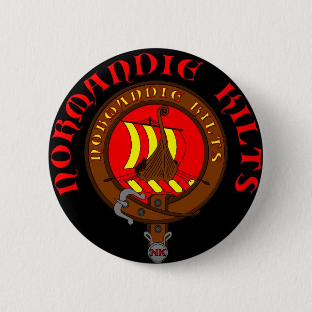 Normandy Kilts swipes in 6 Cm Round Badge (Front)