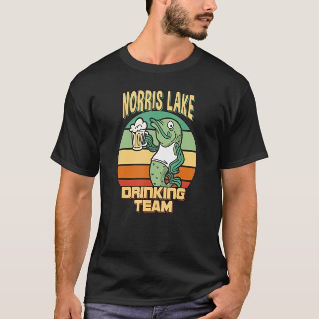 Norris Lake Drinking Team Funny Fish Beer Fishing  T-Shirt (Front)