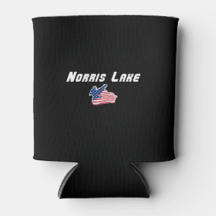 Norris Lake Tennessee American Eagle Flag Artwork Can Cooler