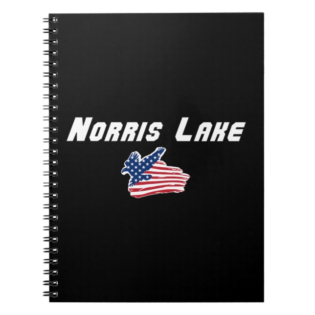 Norris Lake Tennessee American Eagle Flag Artwork Notebook (Front)