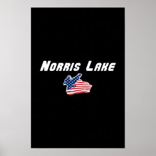 Norris Lake Tennessee American Eagle Flag Artwork Poster