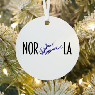 Norris Lake Tennessee Black Blue Circle Map Art Metal Tree Decoration