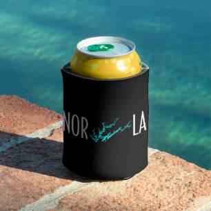Norris Lake Tennessee Cyan Shoreline Graphic Art Can Cooler