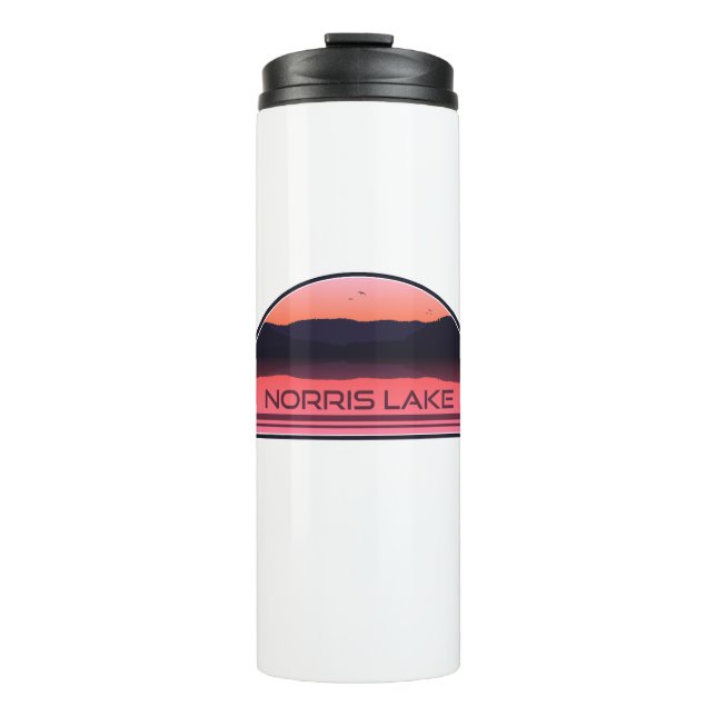 Norris Lake Tennessee Red Sunrise Thermal Tumbler (Front)