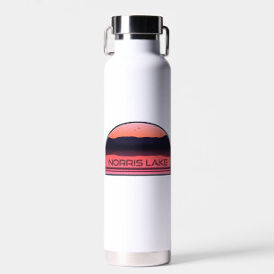Norris Lake Tennessee Red Sunrise Water Bottle