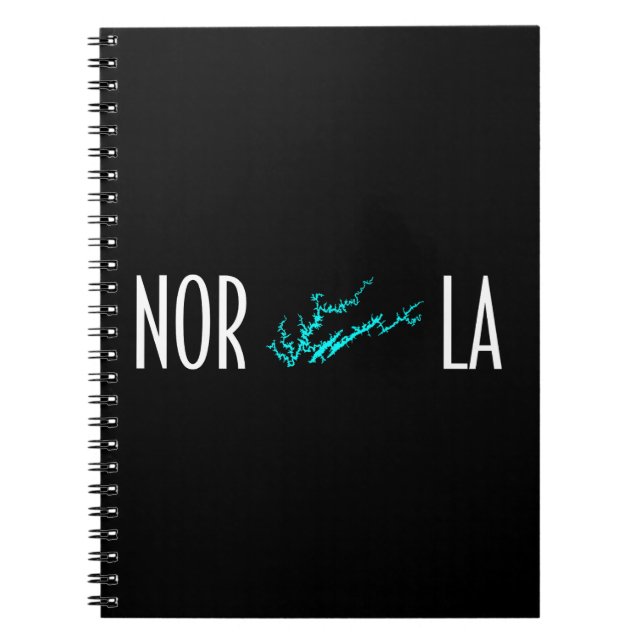 Norris Lake Tennessee Shoreline Map Typography Notebook (Front)