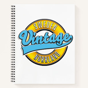 Norrland Sweden vintage style logo Notebook