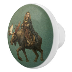 Norse Huldra Forest Woman Ceramic Knob