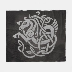 Norse Mythic Horse Knot Design Fleece Blanket