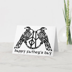 Norse Mythology Father's Day Card Huginn & Muninn