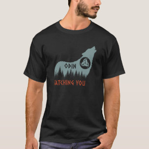 Norse Mythology Wolf Odin's Watching You Gjallarho T-Shirt