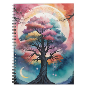 Norse Pagan Rainbow Yggdrasil Tree of Life Vibrant Notebook