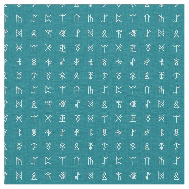 Norse Runes Symbol Pattern Fabric  (Close Up)