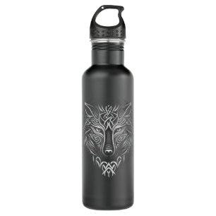 Norse Style Viking Wolf Tattoo Wildlife Animal V97 710 Ml Water Bottle