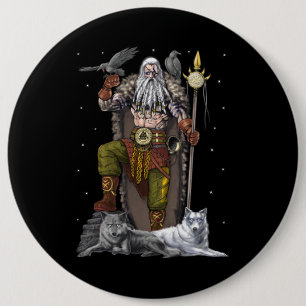 Norse Viking God Odin 6 Cm Round Badge