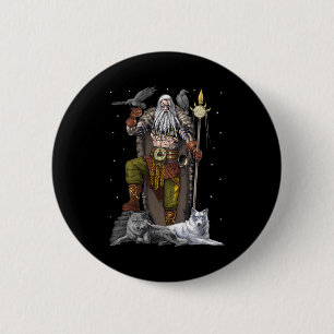 Norse Viking God Odin 6 Cm Round Badge