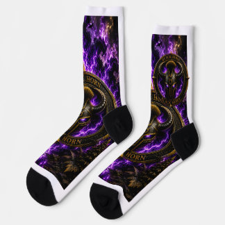 Norse Viking Purple and Black Design Socks