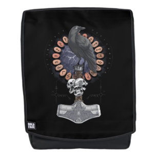 Norse Viking Raven Hammer Backpack