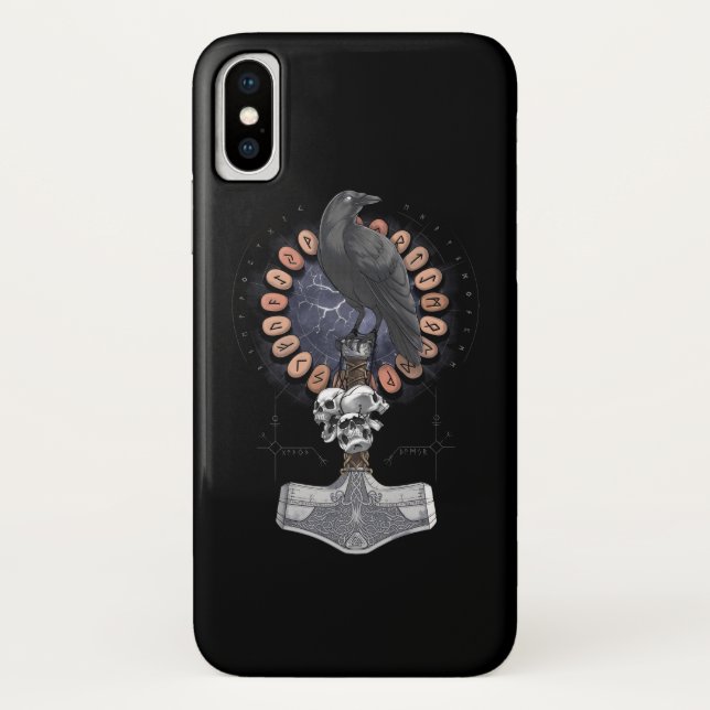 Norse Viking Raven Hammer Case-Mate iPhone Case (Back)