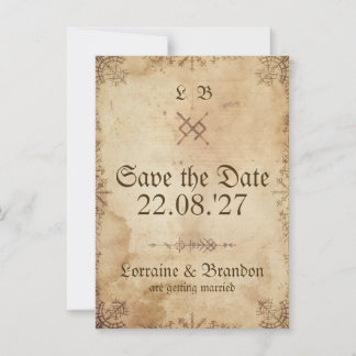 Norse Viking Rustic Save the Date Card