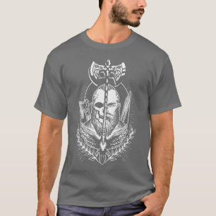 Norse viking with viking skull and viking warrior  T-Shirt
