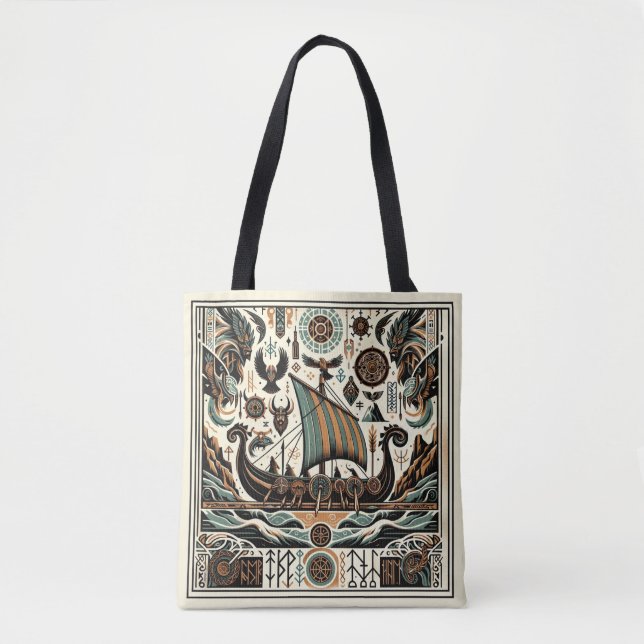 Norse Vikings: A Saga of Ancient Sea Tote Bag (Front)