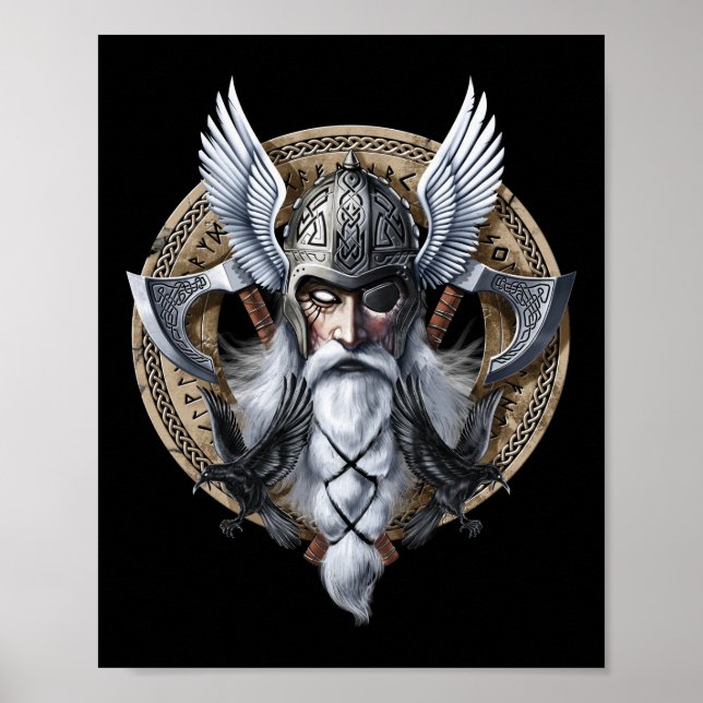 Norse Warrior God Odin Poster (Front)