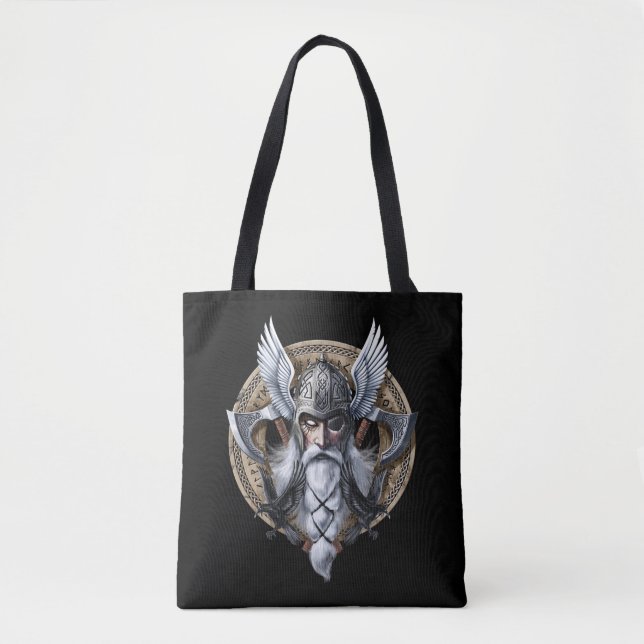 Norse Warrior God Odin Tote Bag (Front)