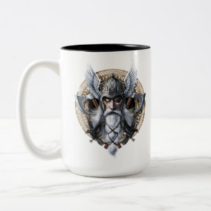 Norse Warrior God Odin Two-Tone Coffee Mug