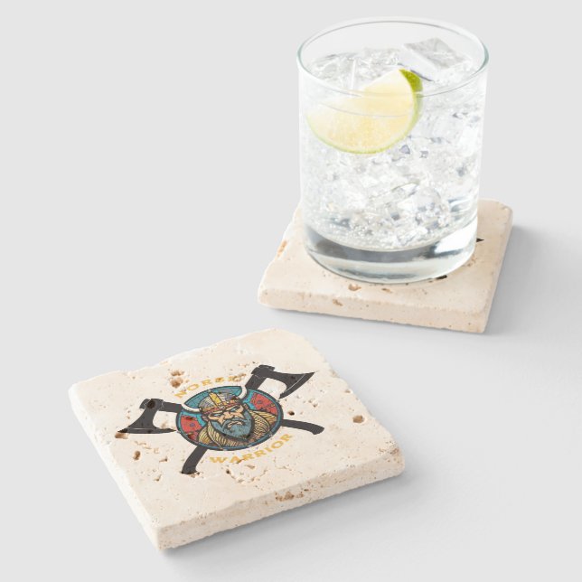 Norse Warrior Stone Coaster (Side)