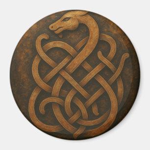 Norse Wolf Sigil – Viking Rune Art on Black Stone Magnet