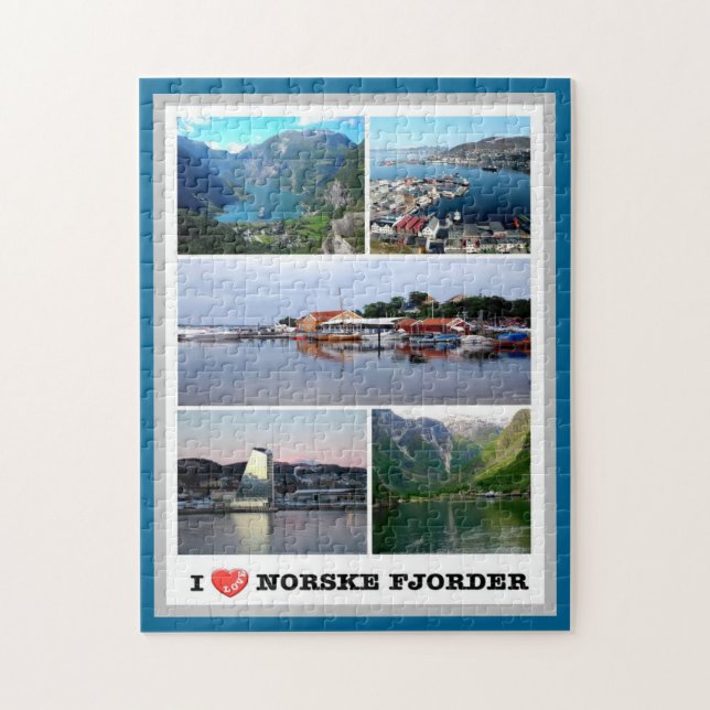 Norske Fjorder - Norway - I Love - Jigsaw Puzzle (Vertical)