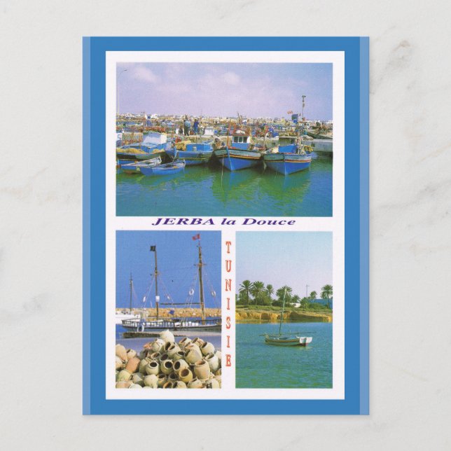 North Africa, Jerba, Tunisia, boats in the harbour Postcard (Front)