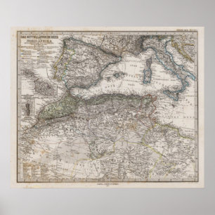North Africa Region Map Poster