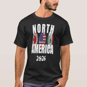 North America 2026 Canada Usa Mexico Football T-Shirt