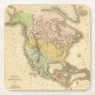 North America 20 2 Square Paper Coaster
