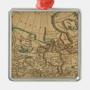 North America 3 Metal Tree Decoration
