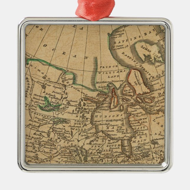 North America 3 Metal Tree Decoration (Front)
