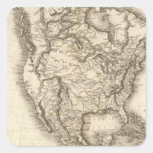 North America 47 Square Sticker