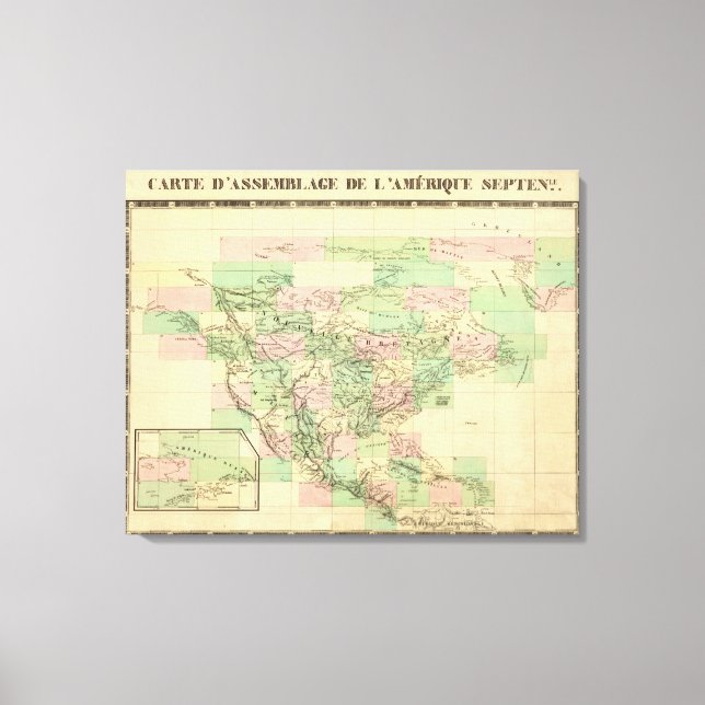 North America Assembly Map Canvas Print (Front)