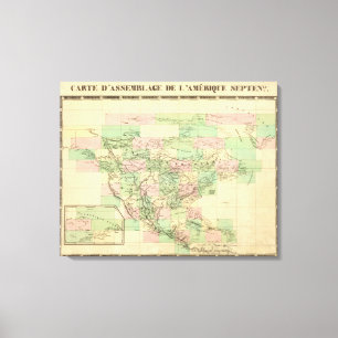 North America Assembly Map Canvas Print