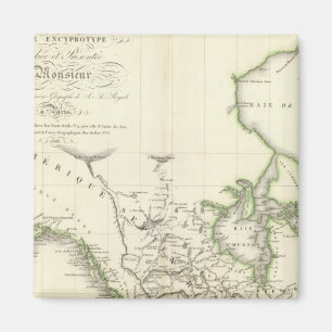 North America Atlas Map Magnet