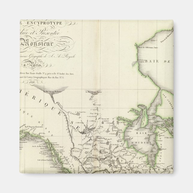 North America Atlas Map Magnet (Front)