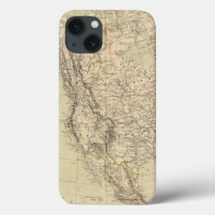 North America Atlas Map showing Indian tribes iPhone 13 Case