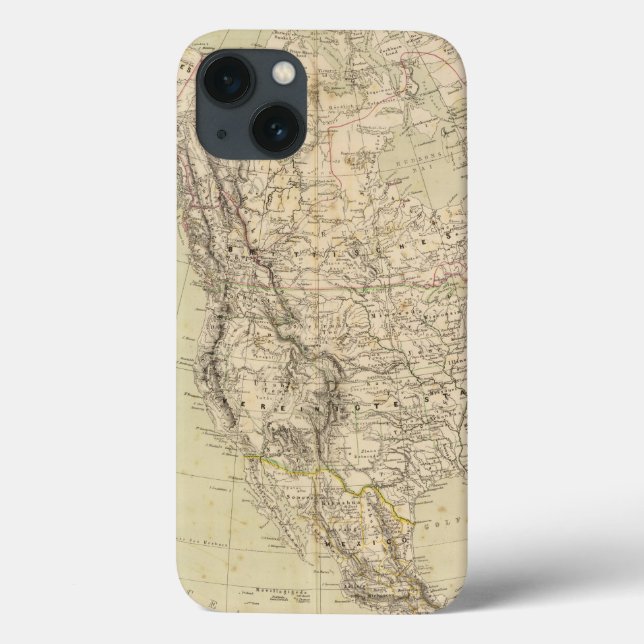 North America Atlas Map showing Indian tribes Case-Mate iPhone Case (Back)