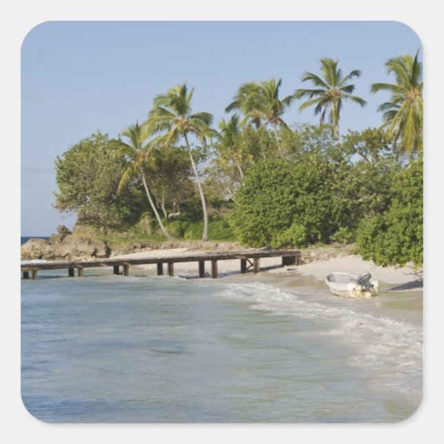 North America, Caribbean, Dominican Republic. Square Sticker (Front)