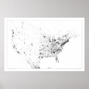 North America Census Dotmap Poster