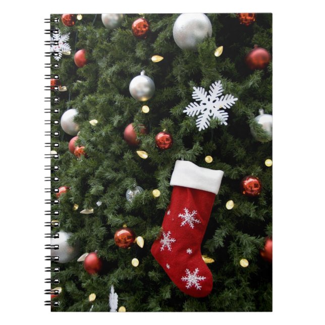 North America. Christmas decorations on tree. 5 Spiral Notebook (Front)