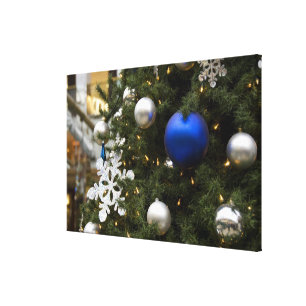 North America. Christmas decorations on tree. Canvas Print