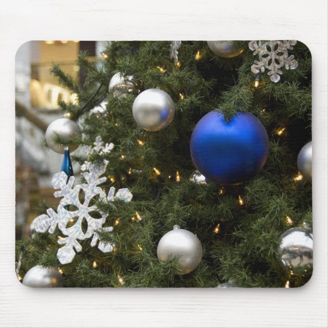 North America. Christmas decorations on tree. Mouse Pad (Front)